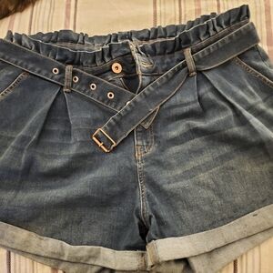 Jessica Simpson Blue High Waist Denim Shorts - Size 16W